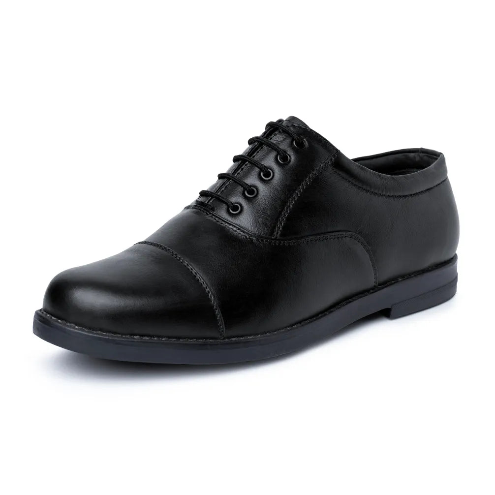 Oxford Lace Up Pure Leather Police Shoes