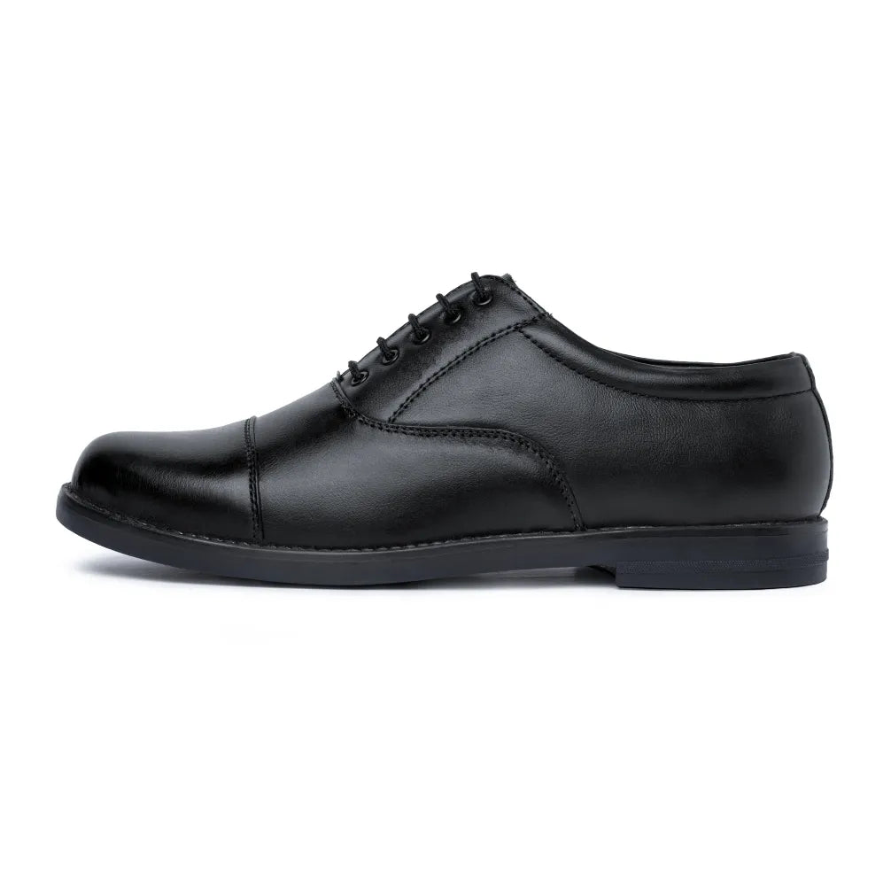 Oxford Lace Up Pure Leather Police Shoes