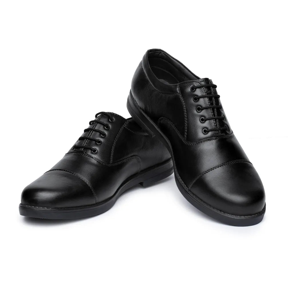 Oxford Lace Up Pure Leather Police Uniform Shoes for Women