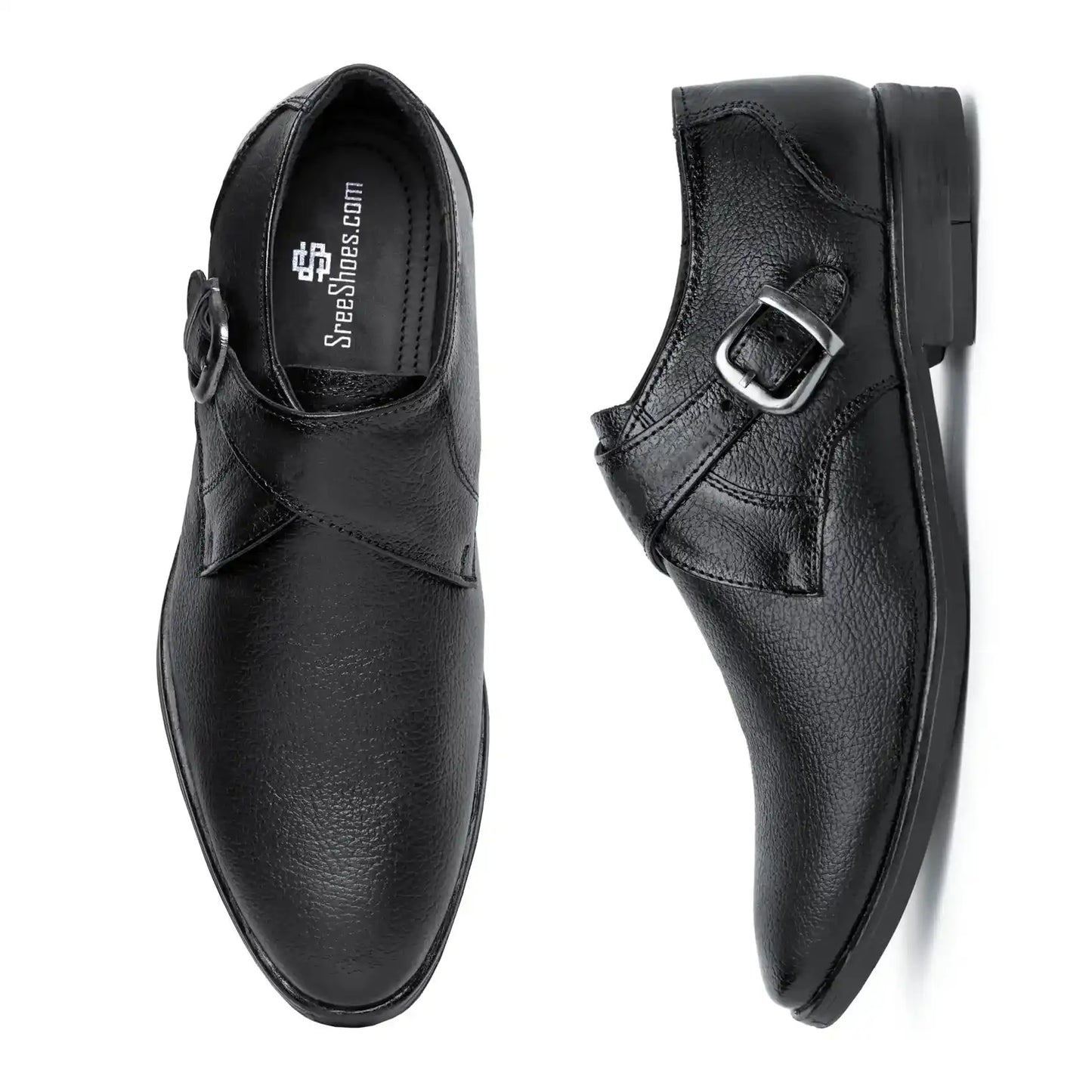 Genuine Leather Monk Strap Shoes for Men