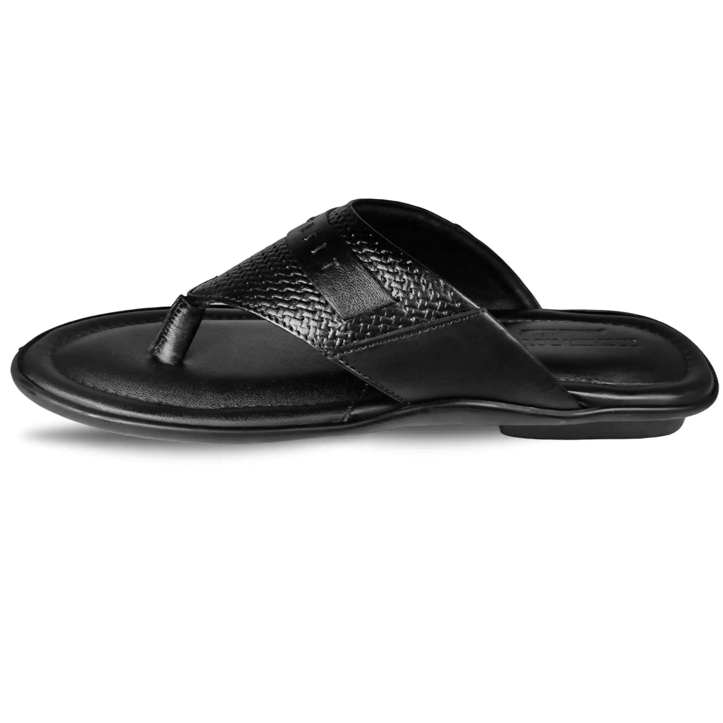 Genuine Leather Slipper for Men Black Sandal