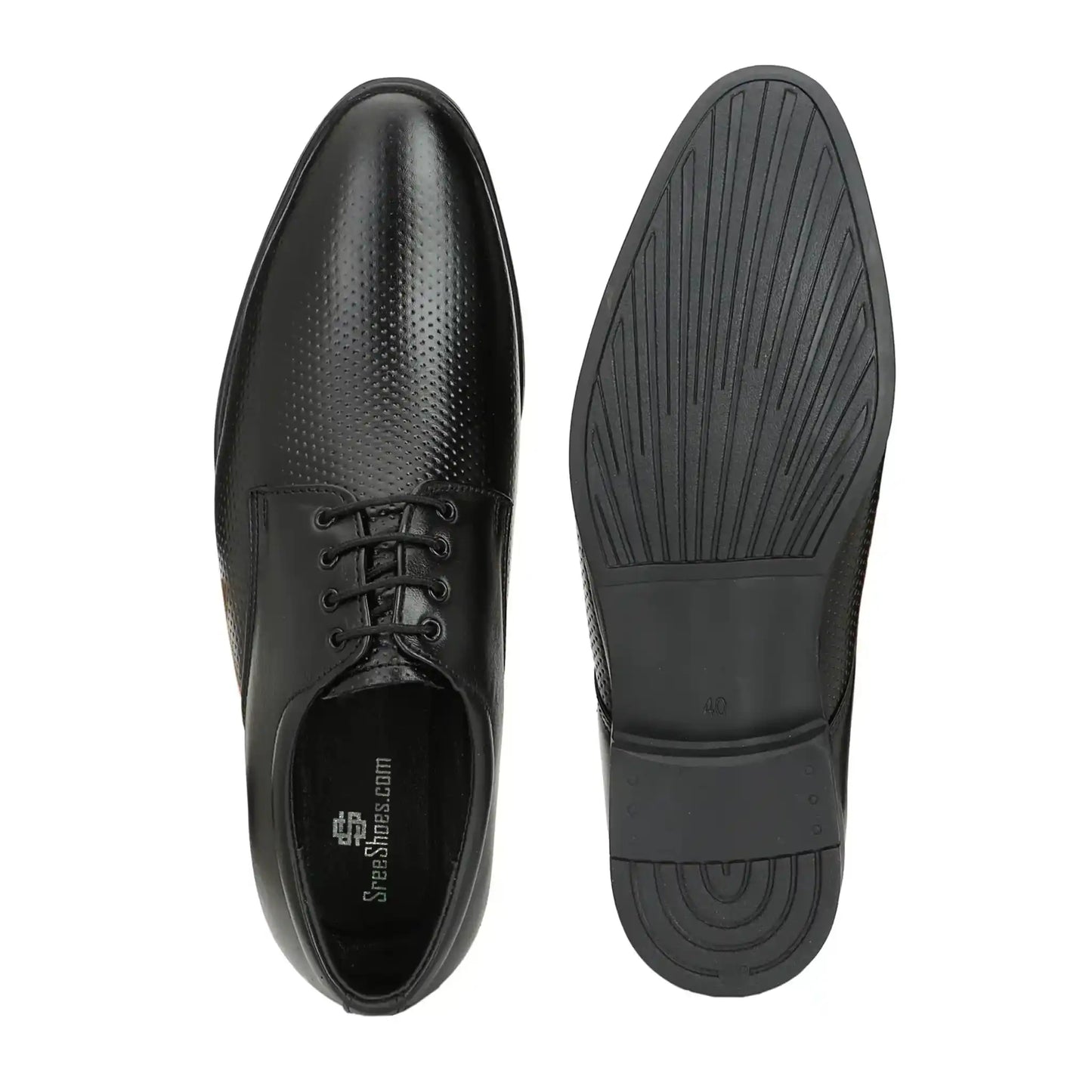 Lace Up for Men Dotted Pattern Pure Leather Shoes