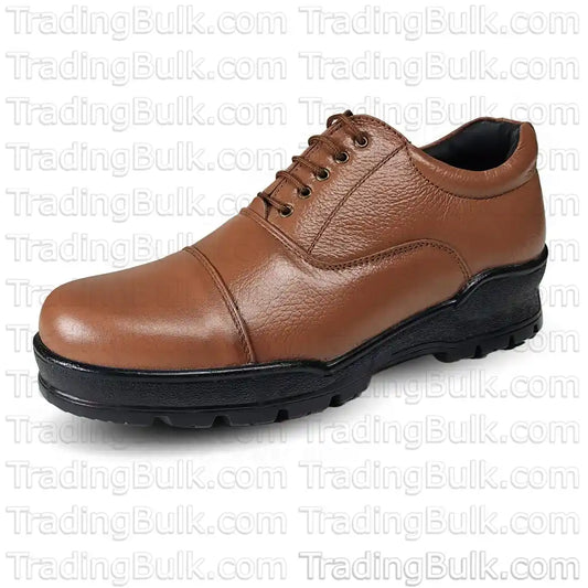 Police Uniform Shoes for Men Oxford Brown Shoes Tan