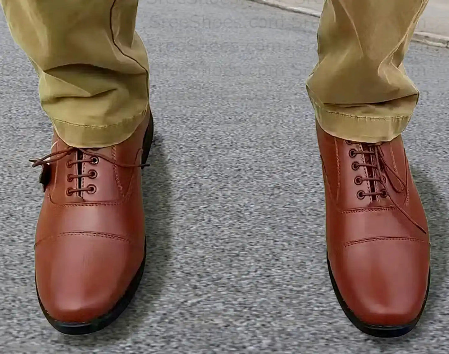 Oxford Lace Up Pure Leather Police Shoes