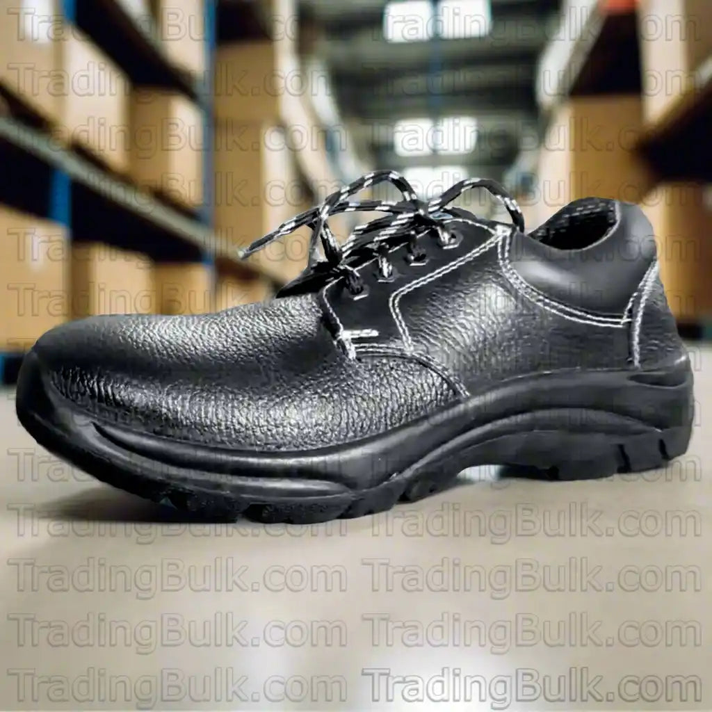Genuine Grain-Leather Security Guard Shoes Steel-Toe Comfort Derby Industrial Shoes (Molded PU)