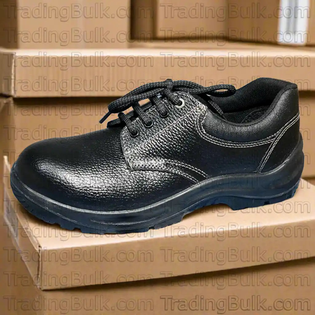 Genuine Grain-Leather Security Guard Shoes Steel-Toe Comfort Derby Industrial Shoes (Molded PU)