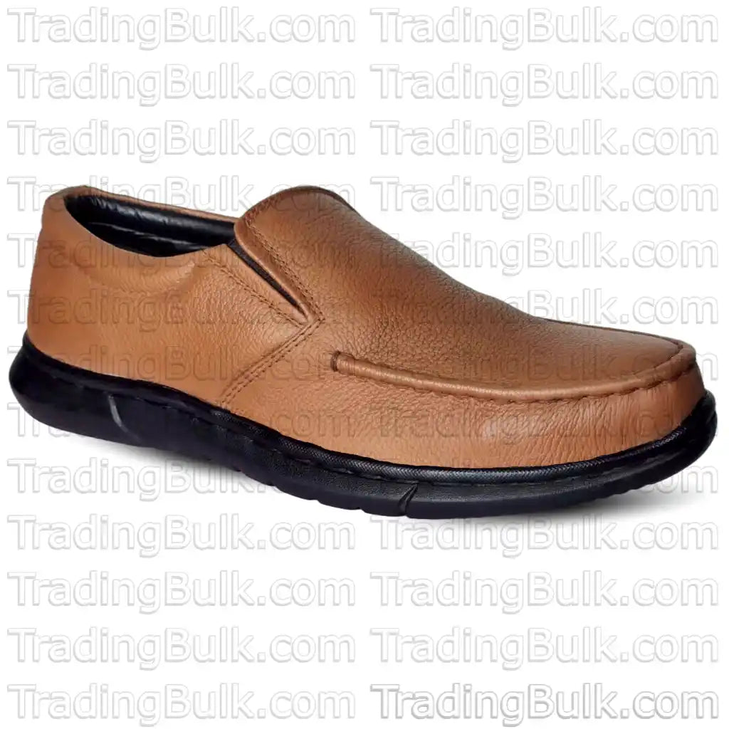 Men's Loafers Pure Leather Apron Toe Formal Comfort Slip On Shoes