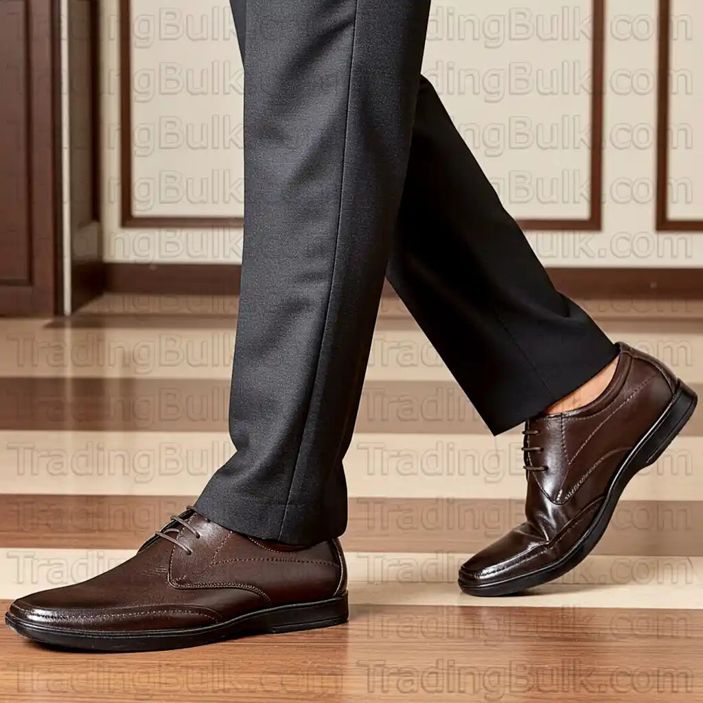 Brown Derby Lace Up Shoes Pure Leather Apron Lace Up Shoes for Men
