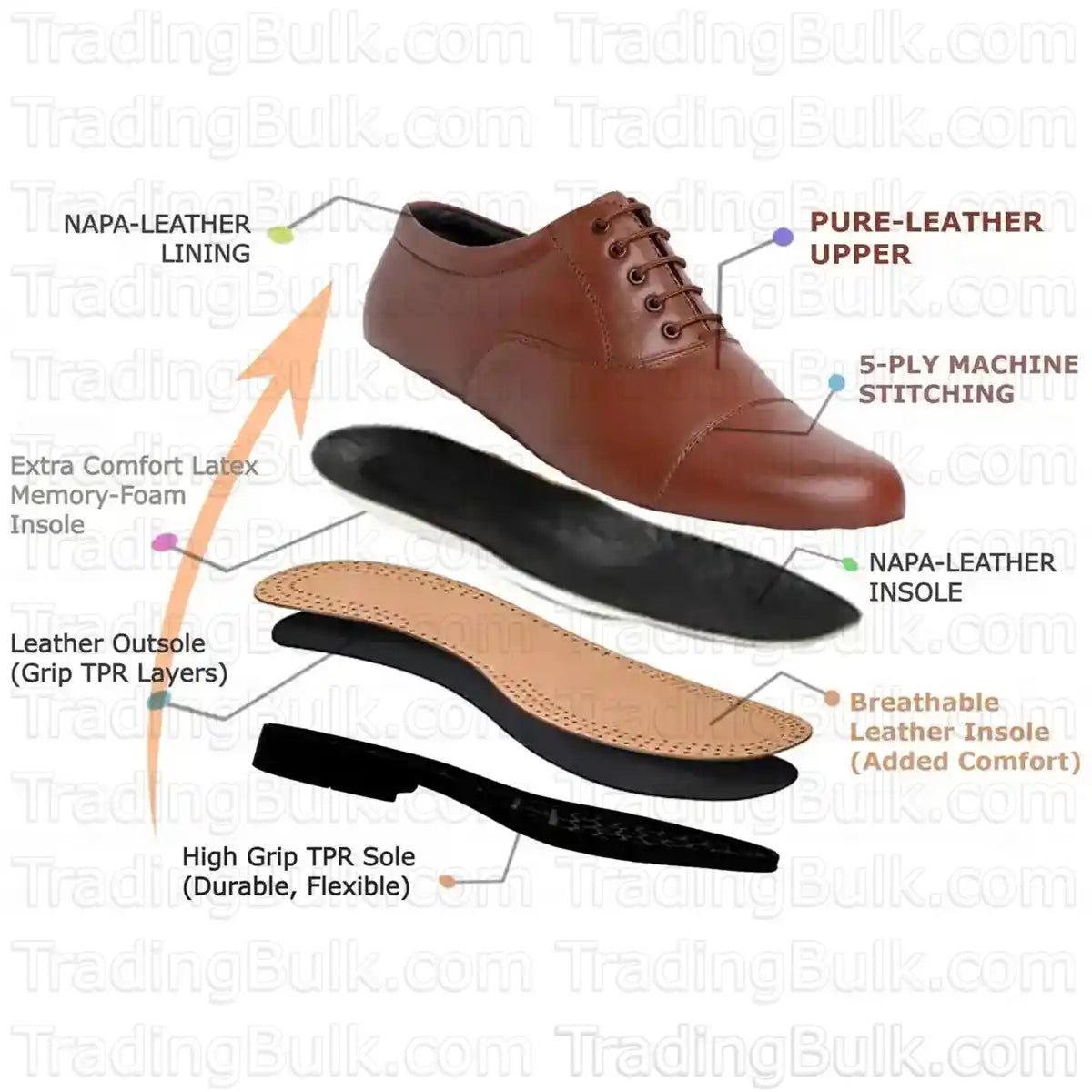Police Shoes Pure Leather Lace Up