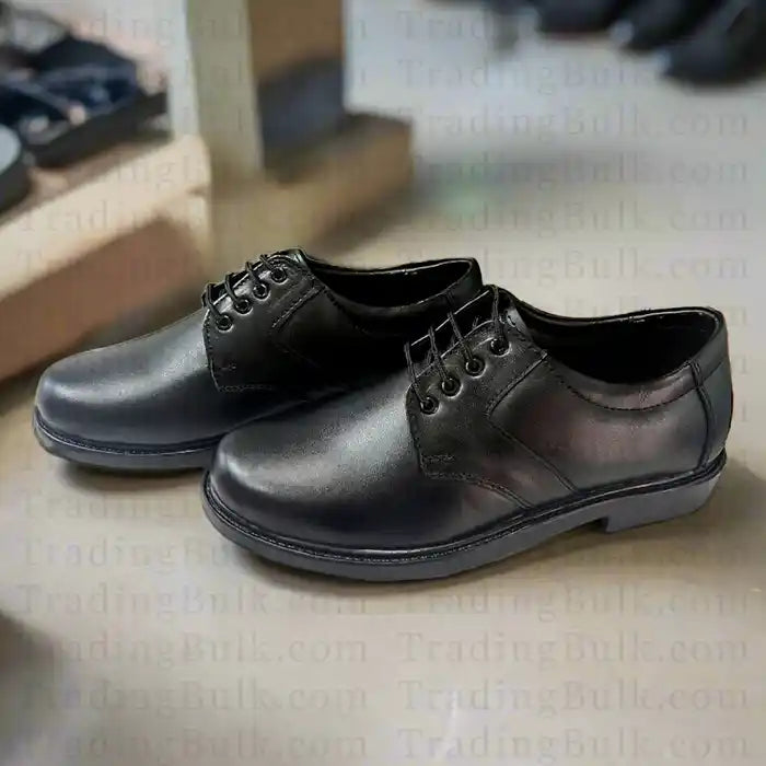 Black School Shoes for Boys/Girls Genuine Leather LaceUp Derby Formal Comfort Shoes for Kids