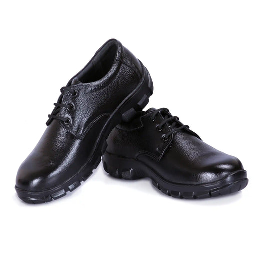 Men Industrial Lace Up Pure Leather Safety Shoes