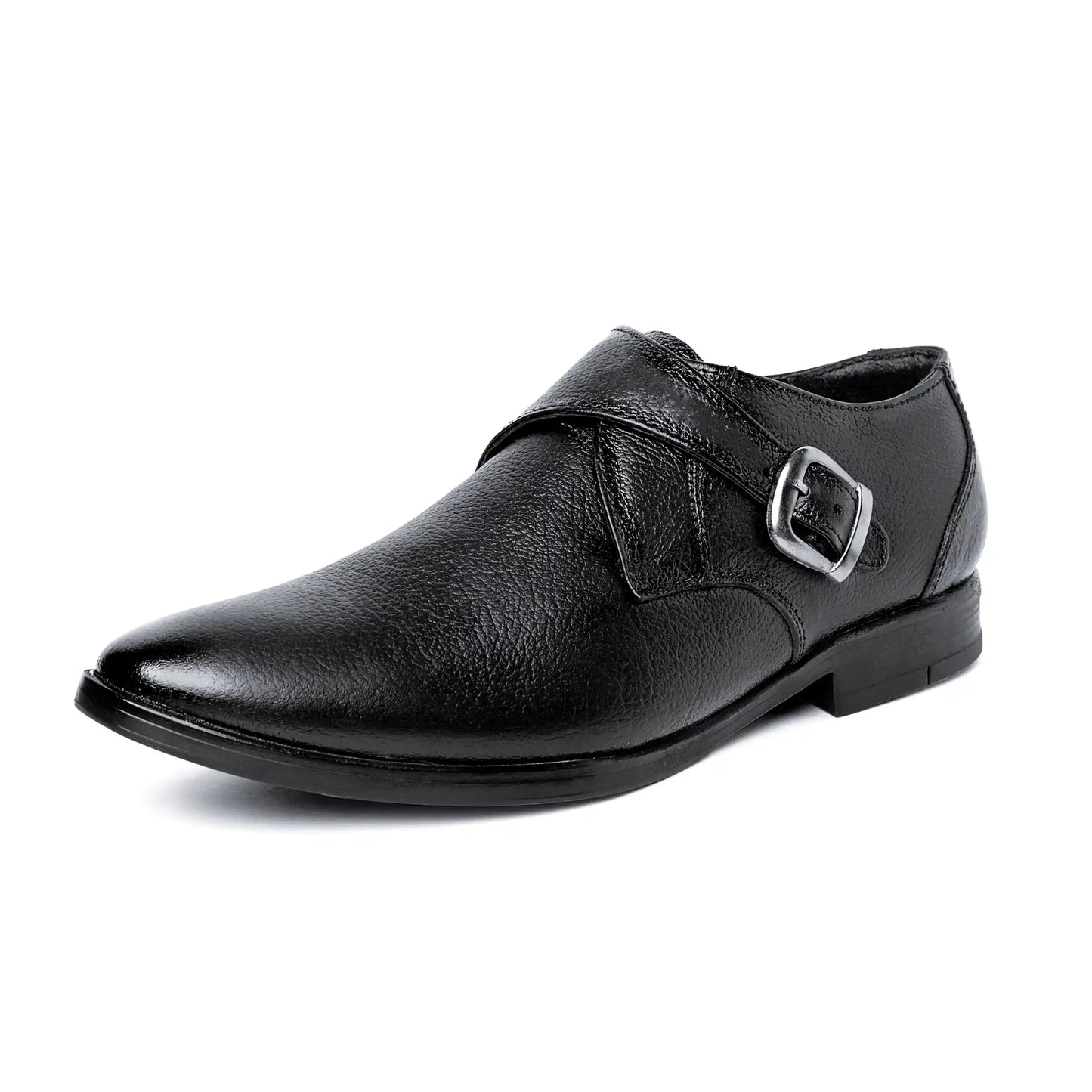 Men Pure Leather Monk Strap Slip On Shoes