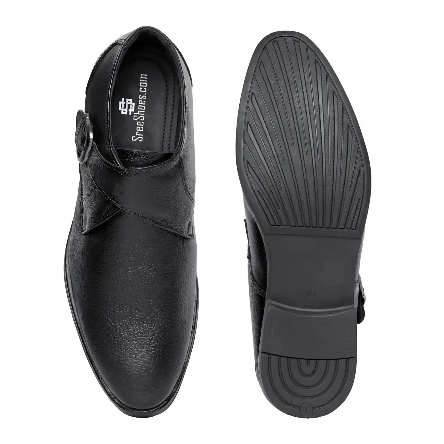Genuine Leather Monk Strap Shoes for Men
