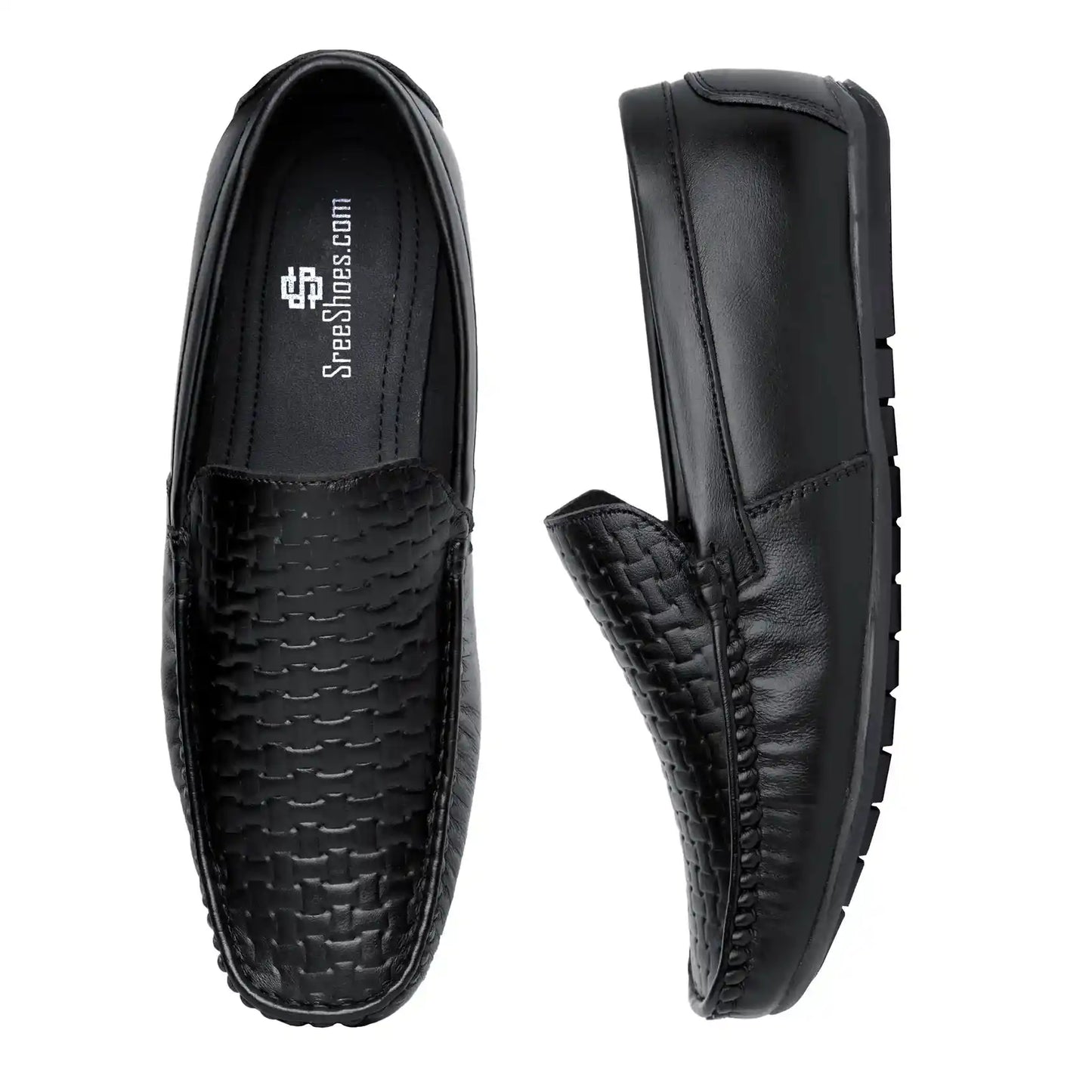 Genuine Leather Rattan Loafers for Men