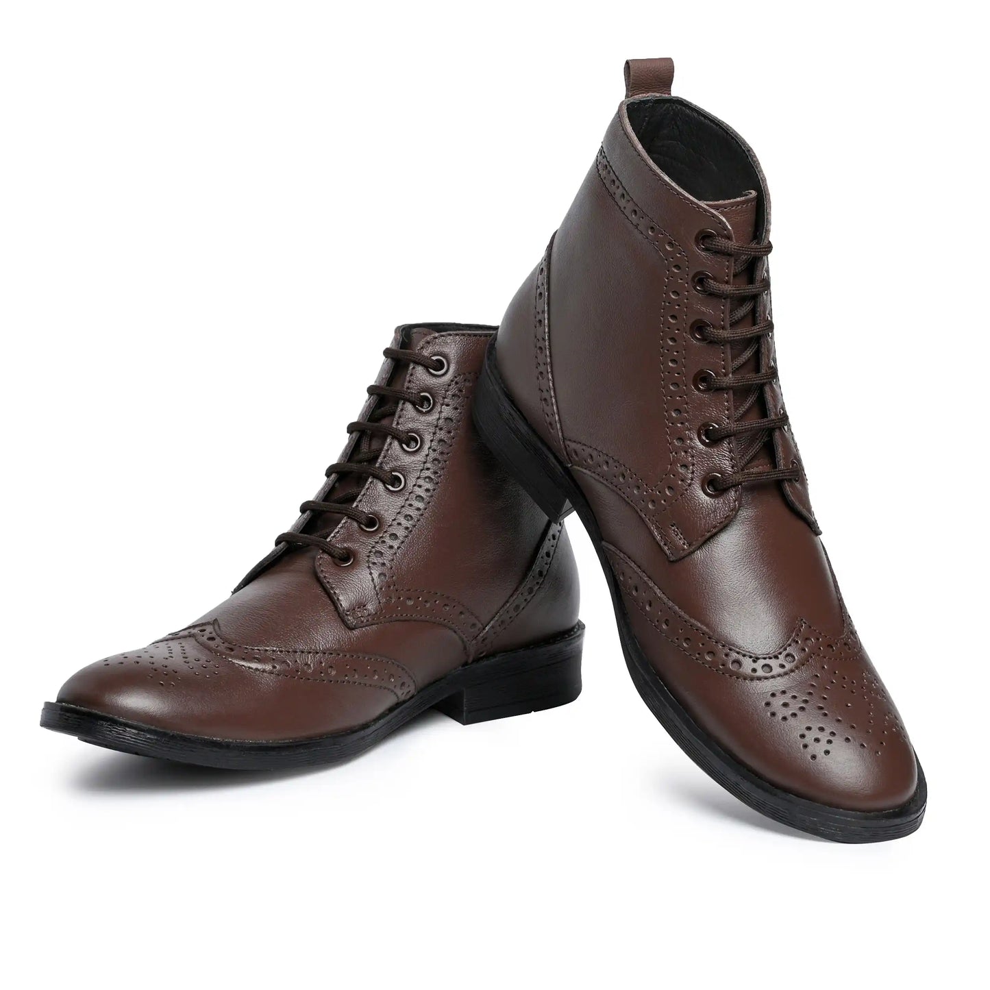Men Pure Leather Brogue Boots