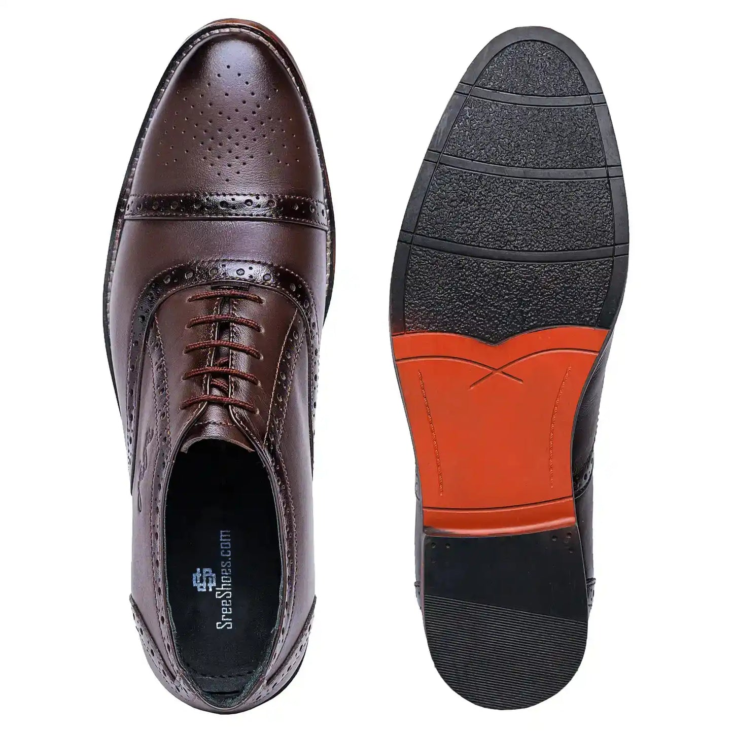 Genuine Leather Oxford Brogue Lace Up Shoes