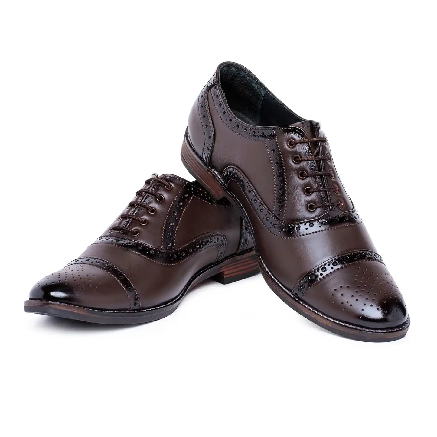 Genuine Leather Oxford Brogue Lace Up Shoes