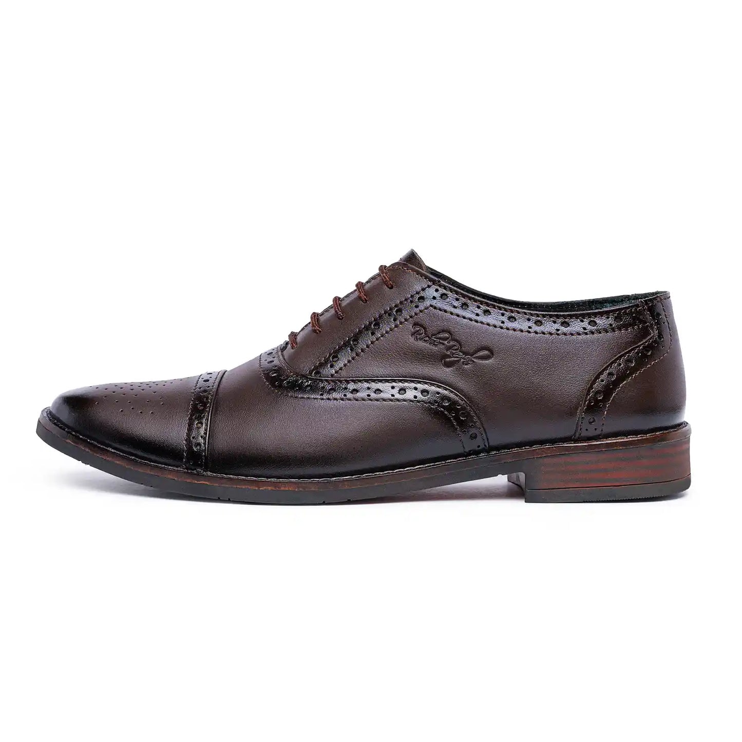 Genuine Leather Oxford Brogue Lace Up Shoes