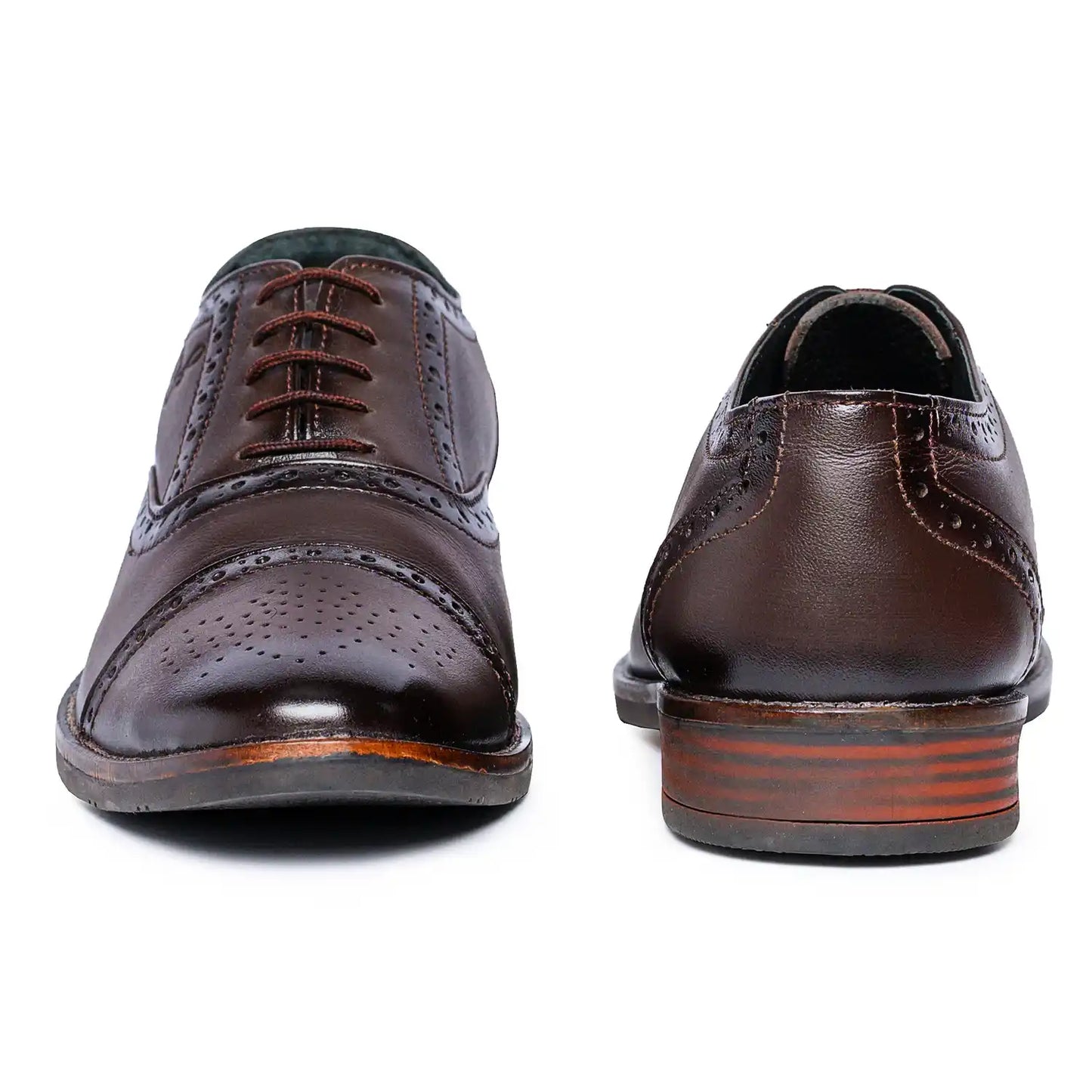 Genuine Leather Oxford Brogue Lace Up Shoes