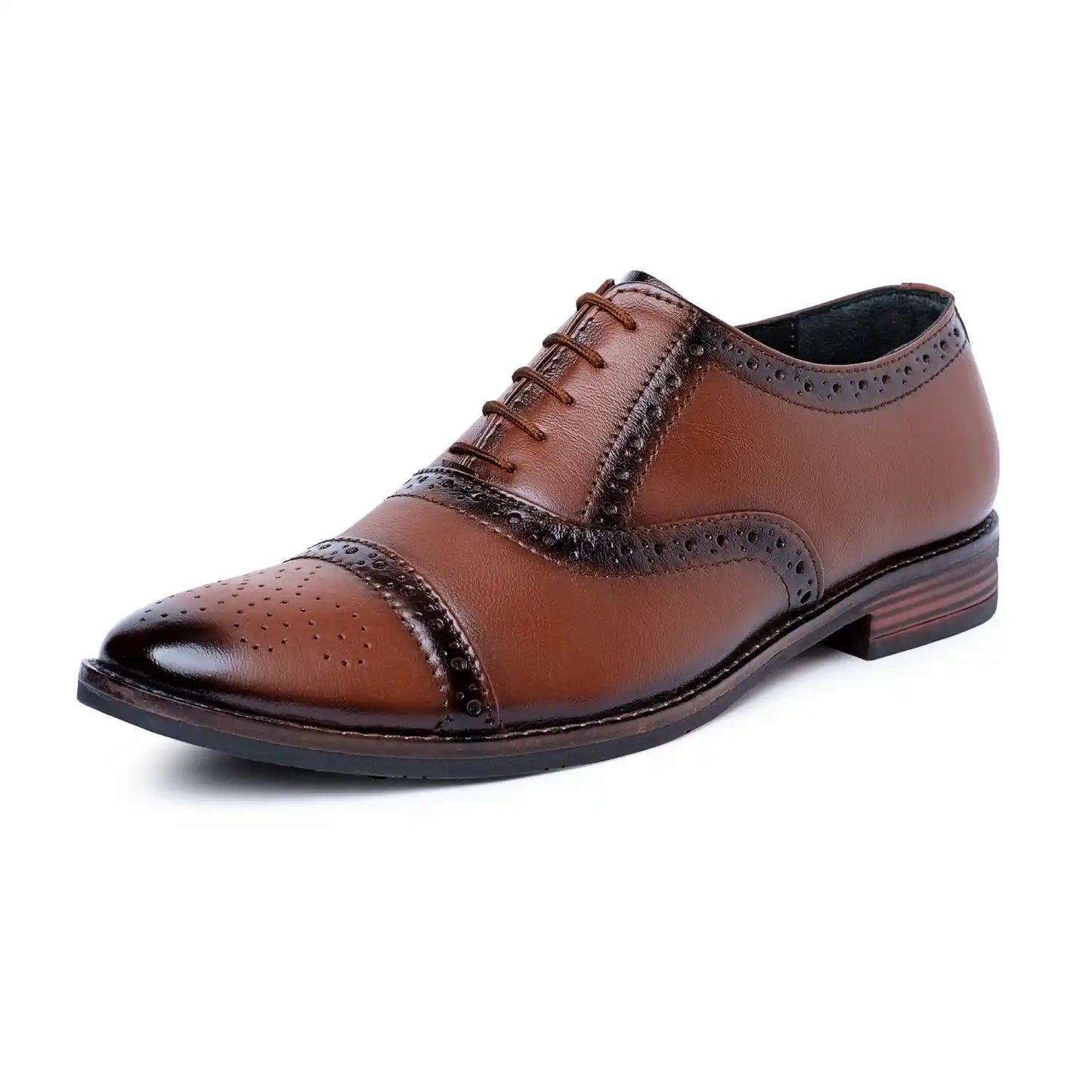 Genuine Leather Oxford Brogue Lace Up Shoes