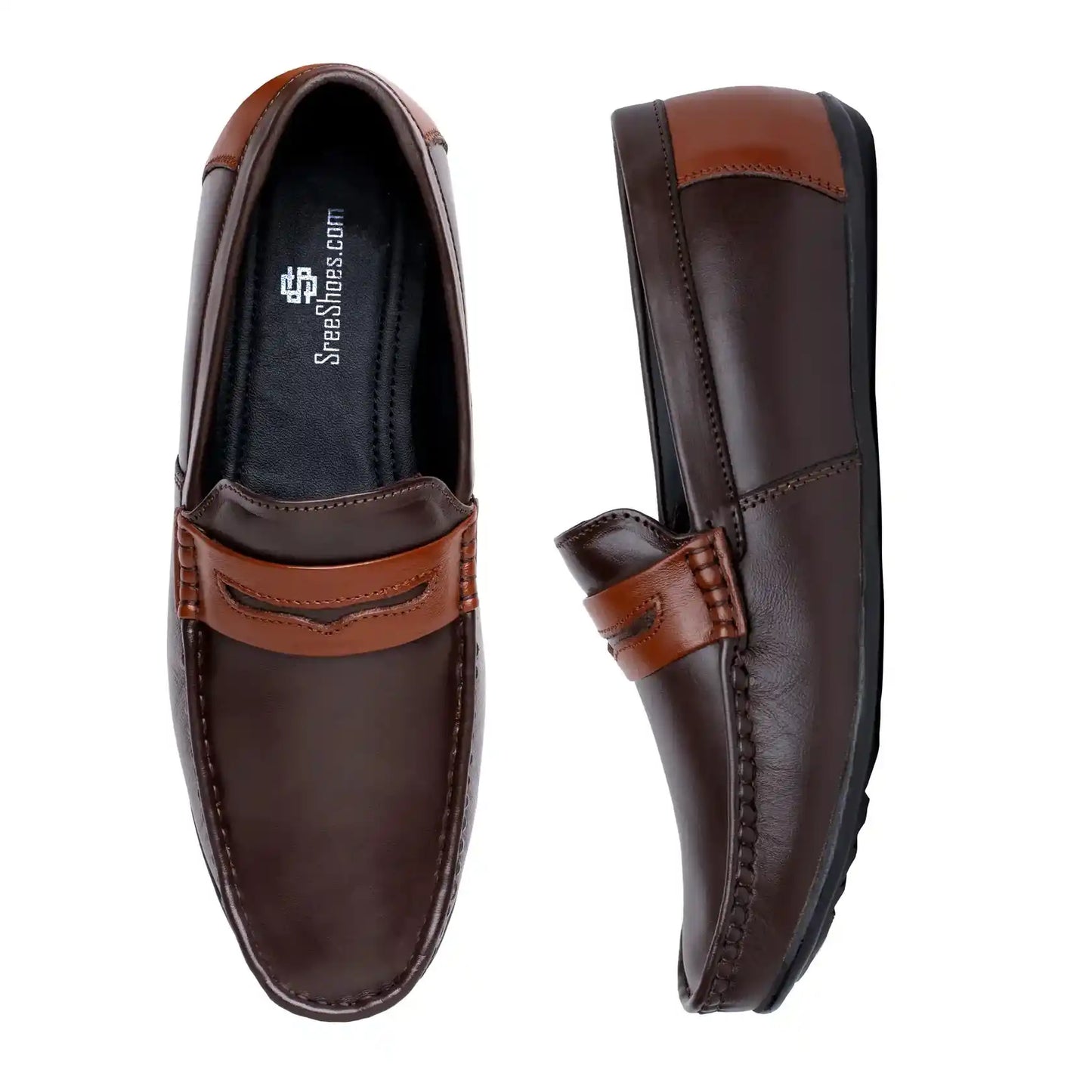 Men Pure Leather Casual Slip On Loafer Shoes