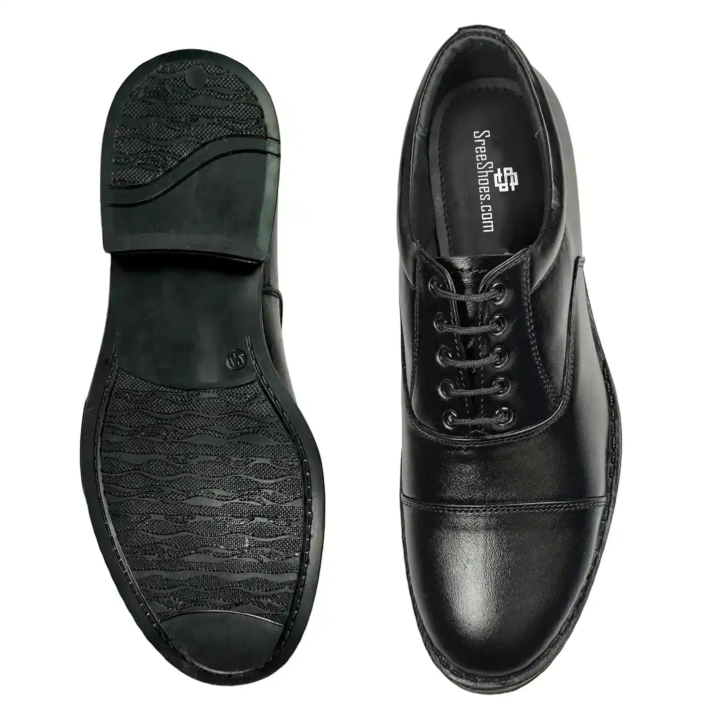 Police Dress Shoes Pure Leather Oxford for Men