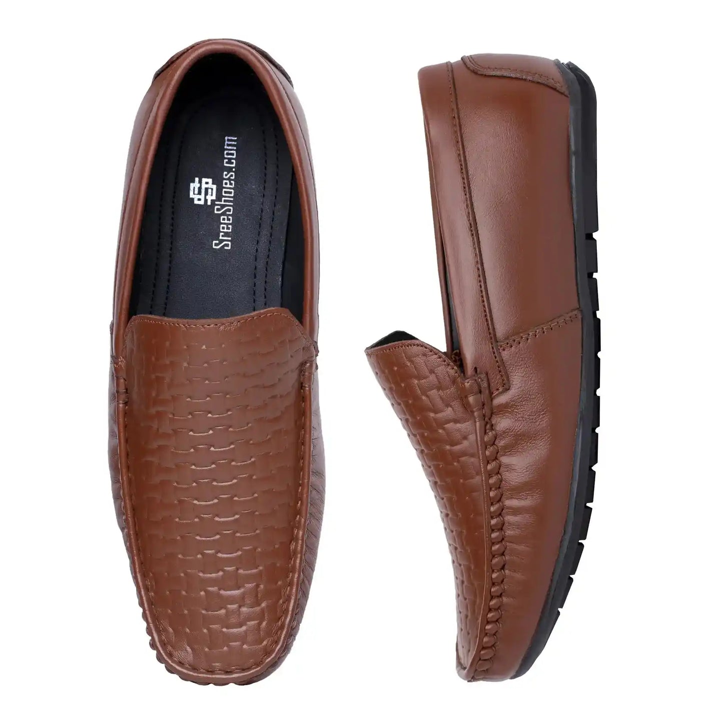 Men Pure Leather Casual Slip On Loafers