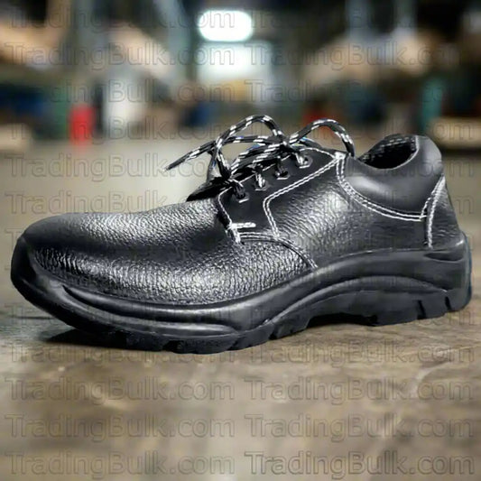 Industrial Safety Shoes Genuine Grain Leather Steel-Toe Derby Shoes (DIP-PU Molded Sole)