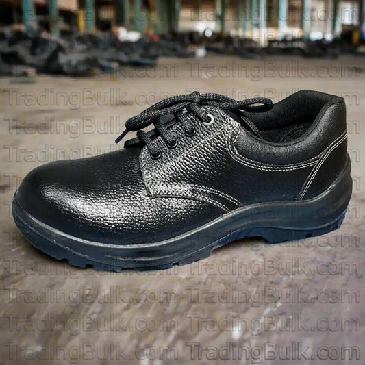 Safety Shoes Steel-Toe Genuine Grain Leather Derby Industrial Shoes (DIP-PU Molded Sole)