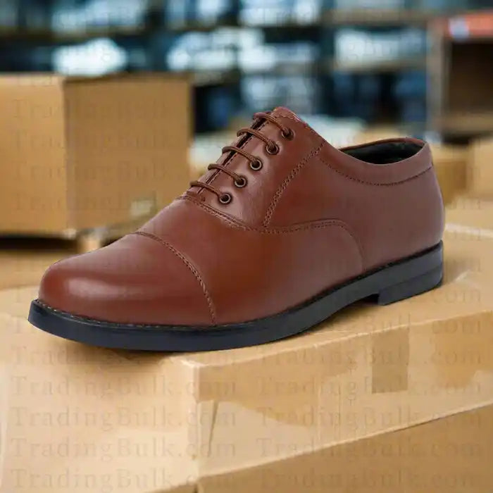 Oxford Lace Up Pure Leather Police Shoes