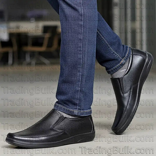 Pure Leather Men's Loafers slip on Formal Dress Shoes