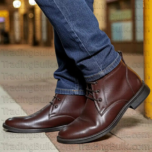Men's Chukka Boots Pure Leather Comfort Ankle Shoes