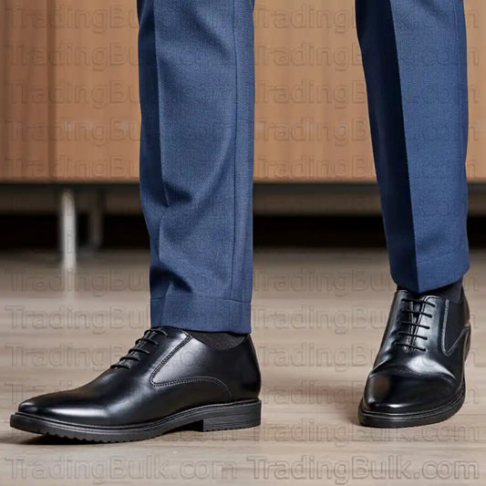 Formal Dress Shoes Pure Leather Oxford Wholecut-Toe Black Lace Up