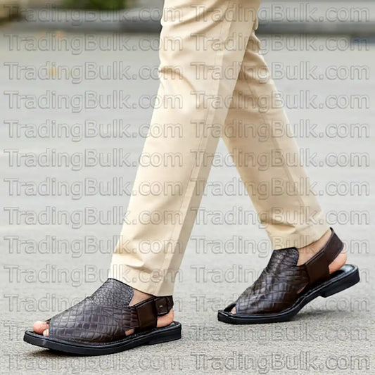 Original Peshawari Sandals Pure Leather Dailywear Slipper Cross Design Strap Sandals