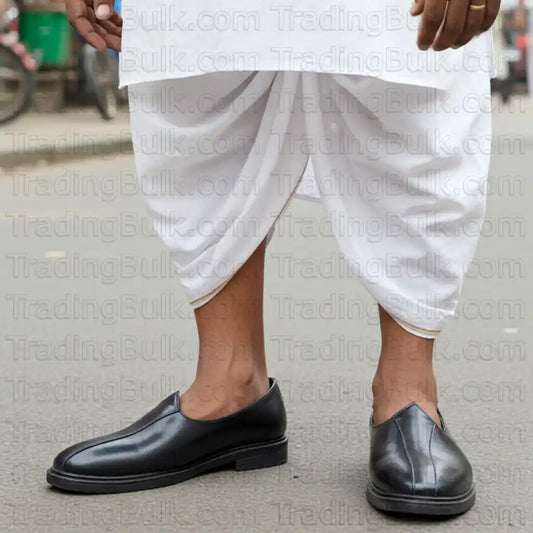 Mojari Jutti for men Black Pure Leather Jalsa jutis Nagra Formal Loafer