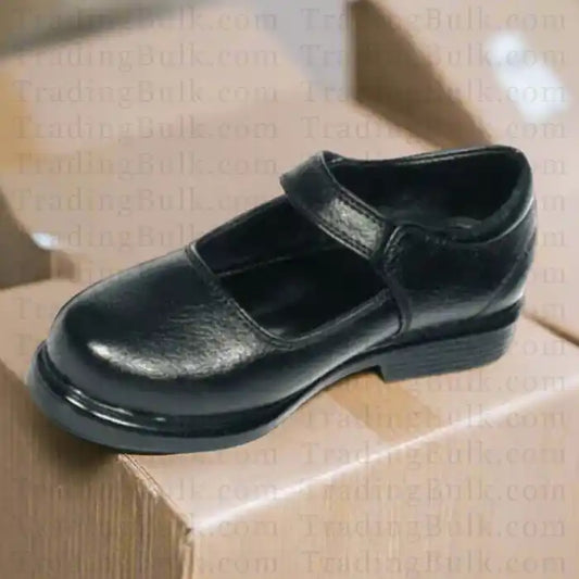 Black Ballerina Dress School Shoes for Girls Pure Leather Single Strap Formal Belly Shoes