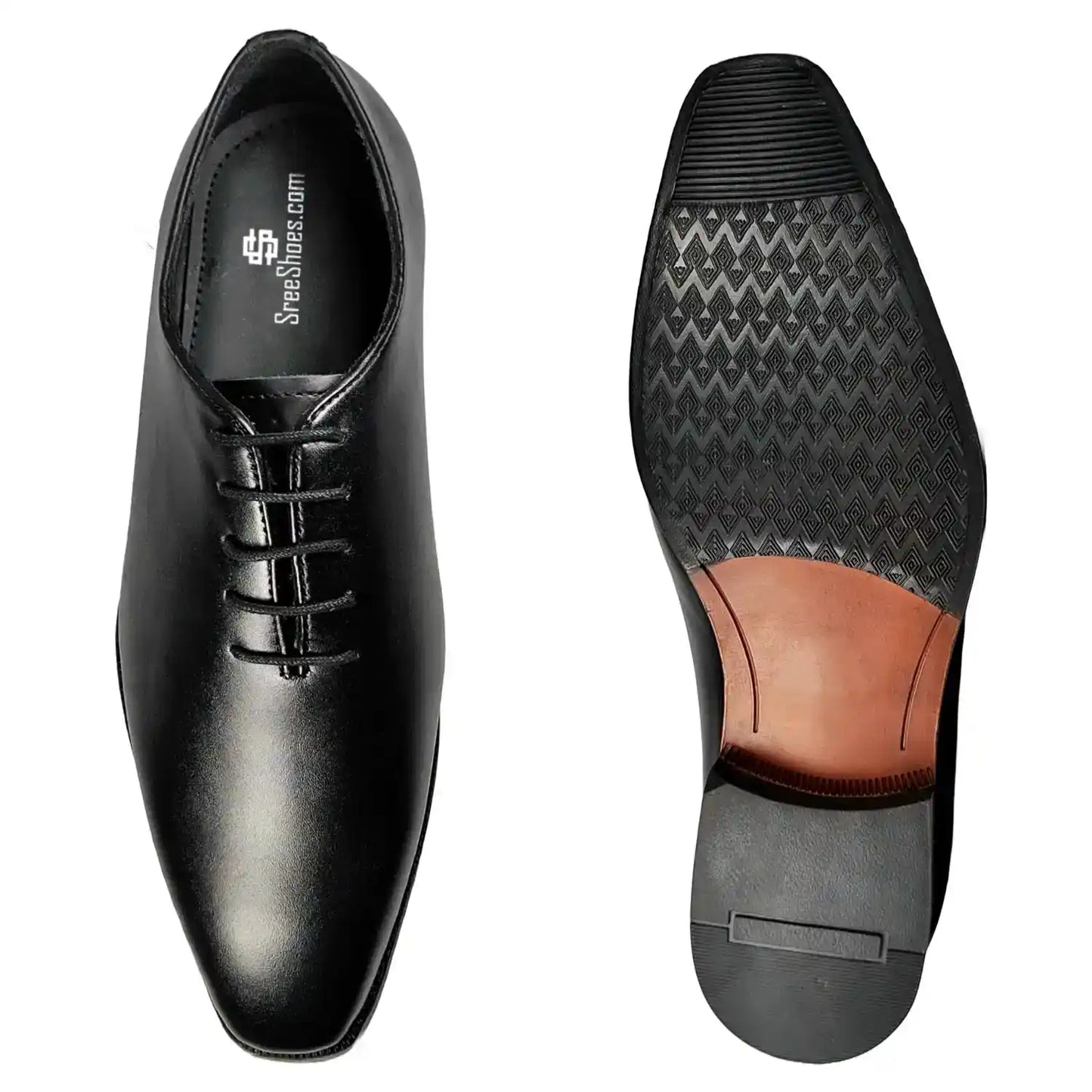 Wholecut Oxford Pure Leather (Full Grain) Dress Shoes for Men Black