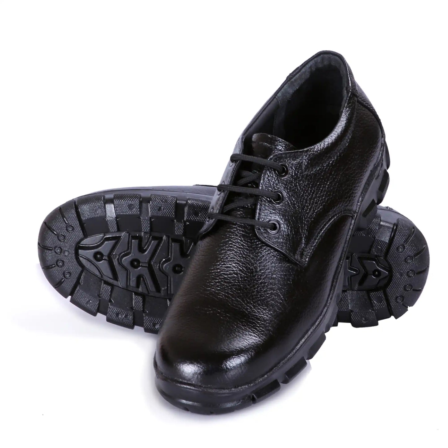 Men Industrial Lace Up Pure Leather Safety Shoes